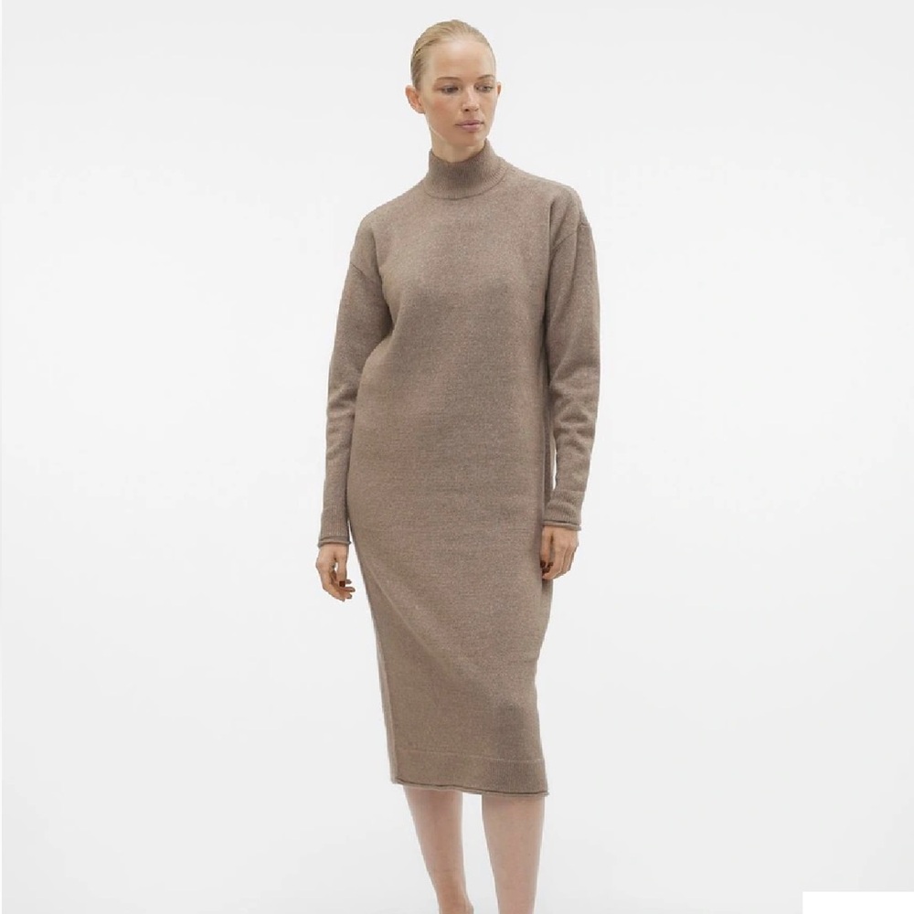 Vero Moda Vmkaden Long Dress, Brown Lentil, Size S, NWT